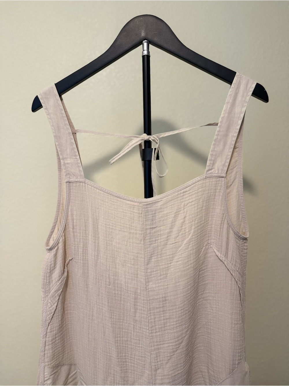 Zenana Set - Beige Gauze Jumpsuit, and Green Brami - S/M/L - Picture 11 of 15